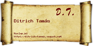 Ditrich Tamás névjegykártya