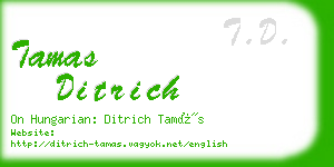 tamas ditrich business card